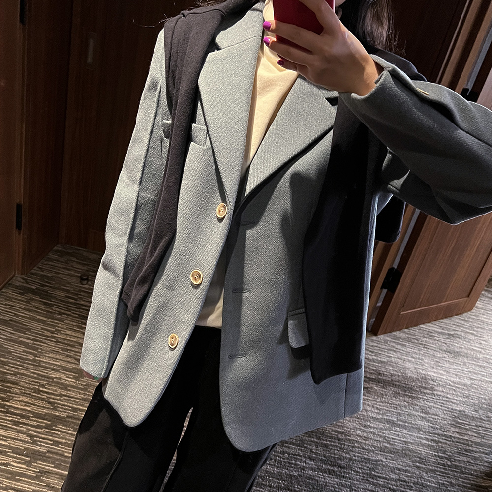 루즈핏 핀턱 울 재킷 [2color]